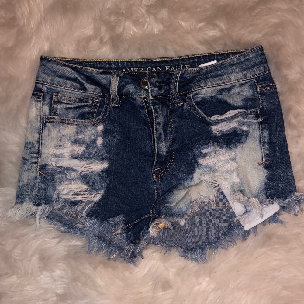 AE Destroyed Shorts - Denim